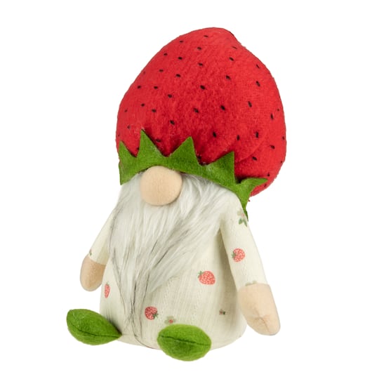 9.5" Green & Red Boy Springtime Strawberry Gnome